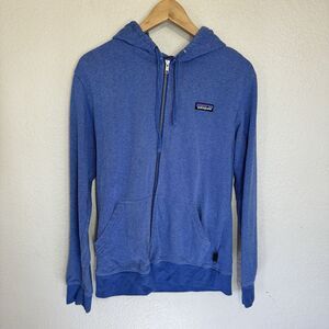 Patagonia Hoodie Men S Women M Blue Full Zip Organic Cotton Logo Outdoor Active